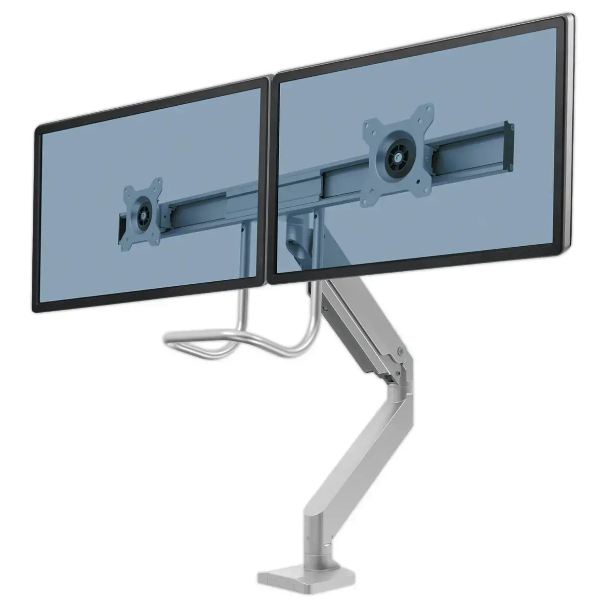 Bras porte-écrans double à barre transversale Eppa - Argent - Fellowes photo du produit