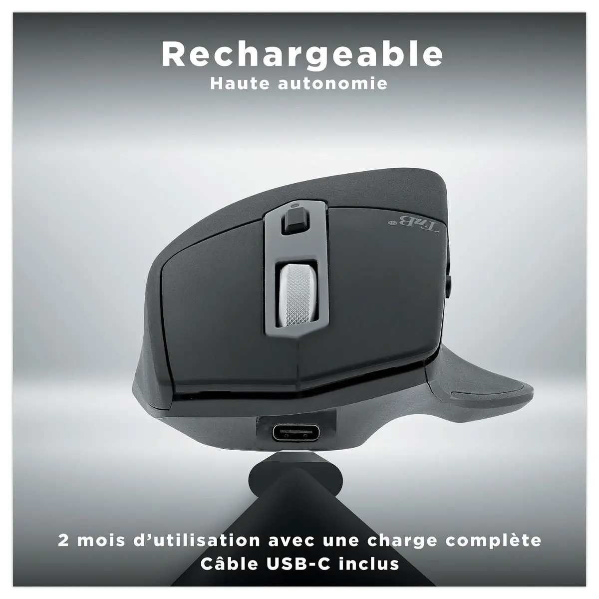 Souris sans fil semi-ergonomique dual connect photo du produit