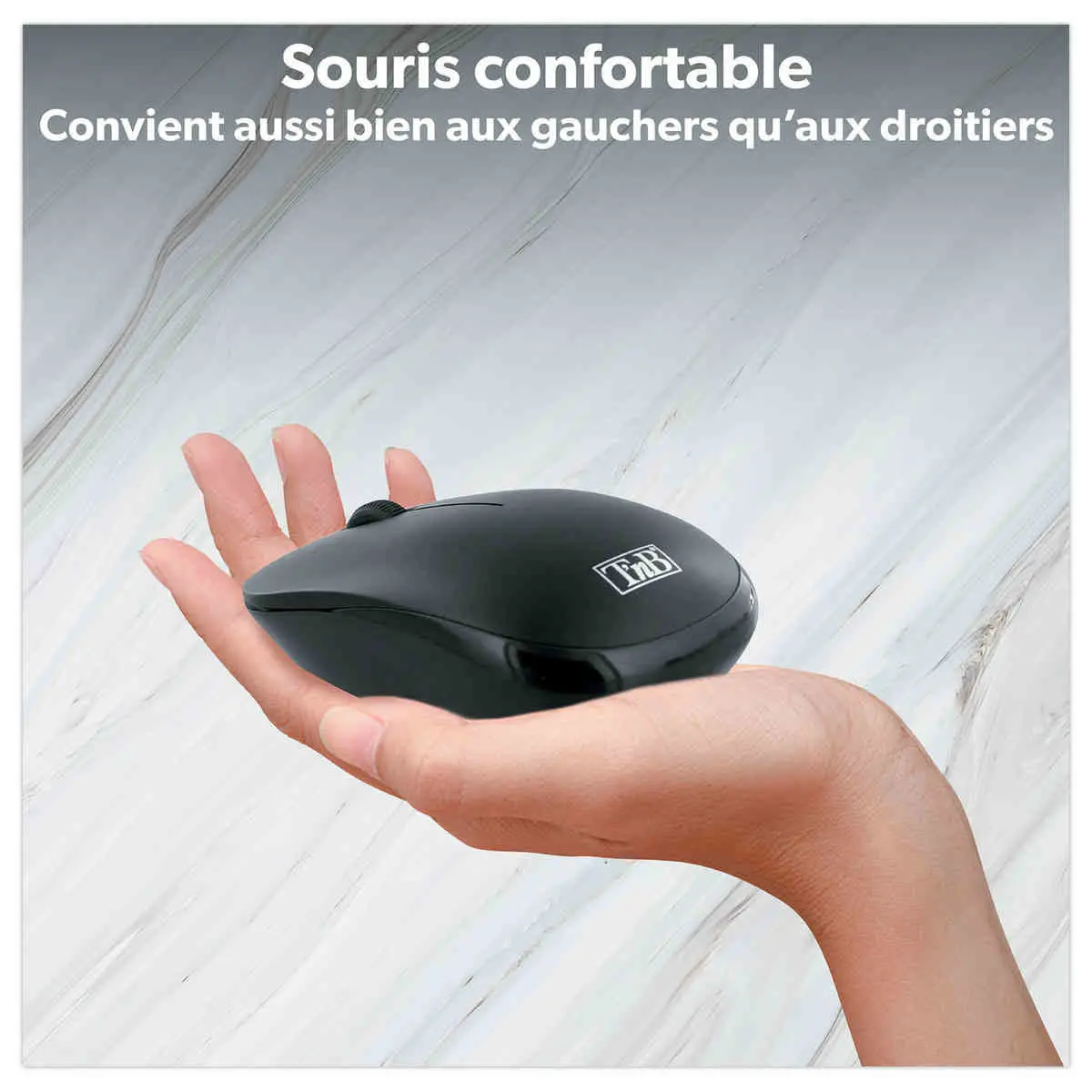 Kit clavier et souris sans fil Classy - 13 raccourcis multim&eacute;dias - R&eacute;cepteur USB unique - Noir - T'NB photo du produit