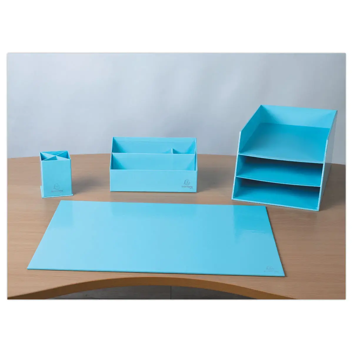 Corbeille &agrave; courrier carton - aquarel bleu clair - Exacompta photo du produit