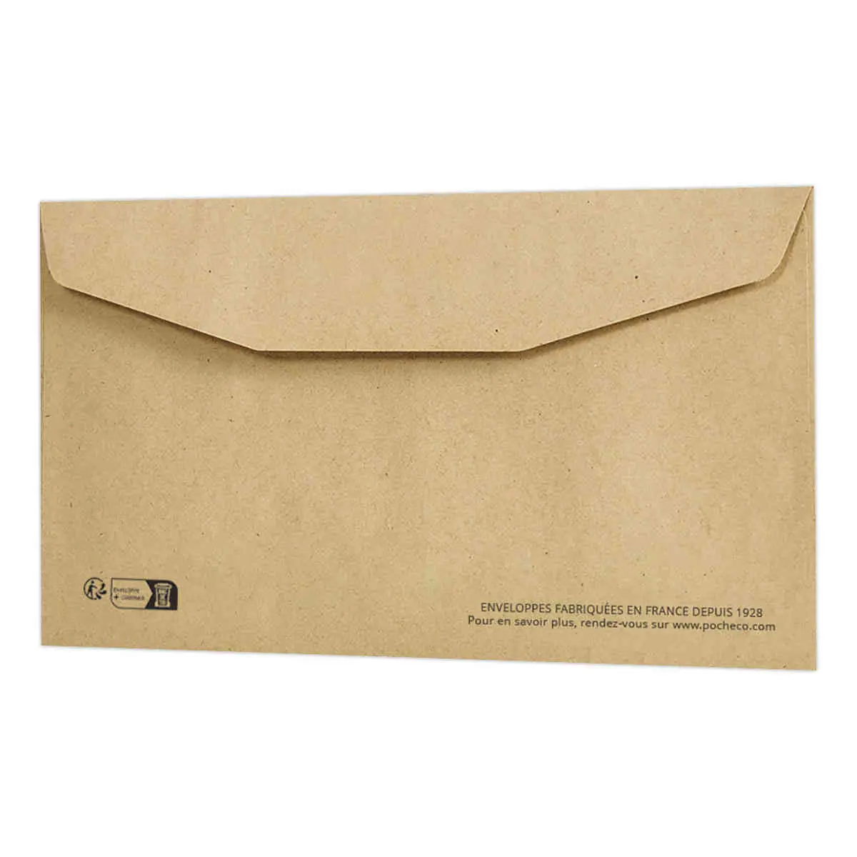 1000 Enveloppes MSP papier kraft - 85g - 114x229mm - Fenêtre 35x100mm - POCHECO photo du produit