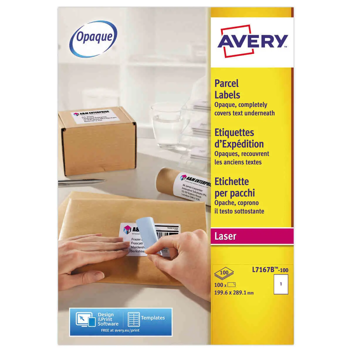 100 Planches d'&eacute;tiquettes 199,6x289,1 mm 100&eacute;tiq/bo&icirc;te photo du produit