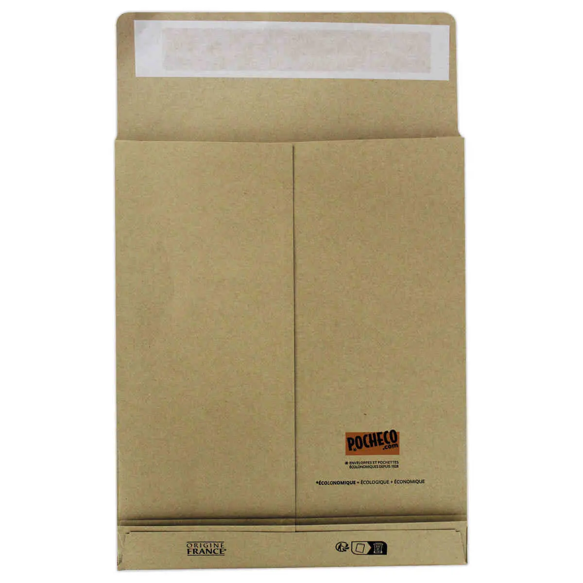 125 Pochettes kraft brun 260x330mm à soufflets (x3) 40mm photo du produit