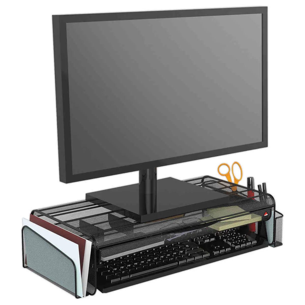 Support écran & organisateur de bureau à compartiments photo du produit