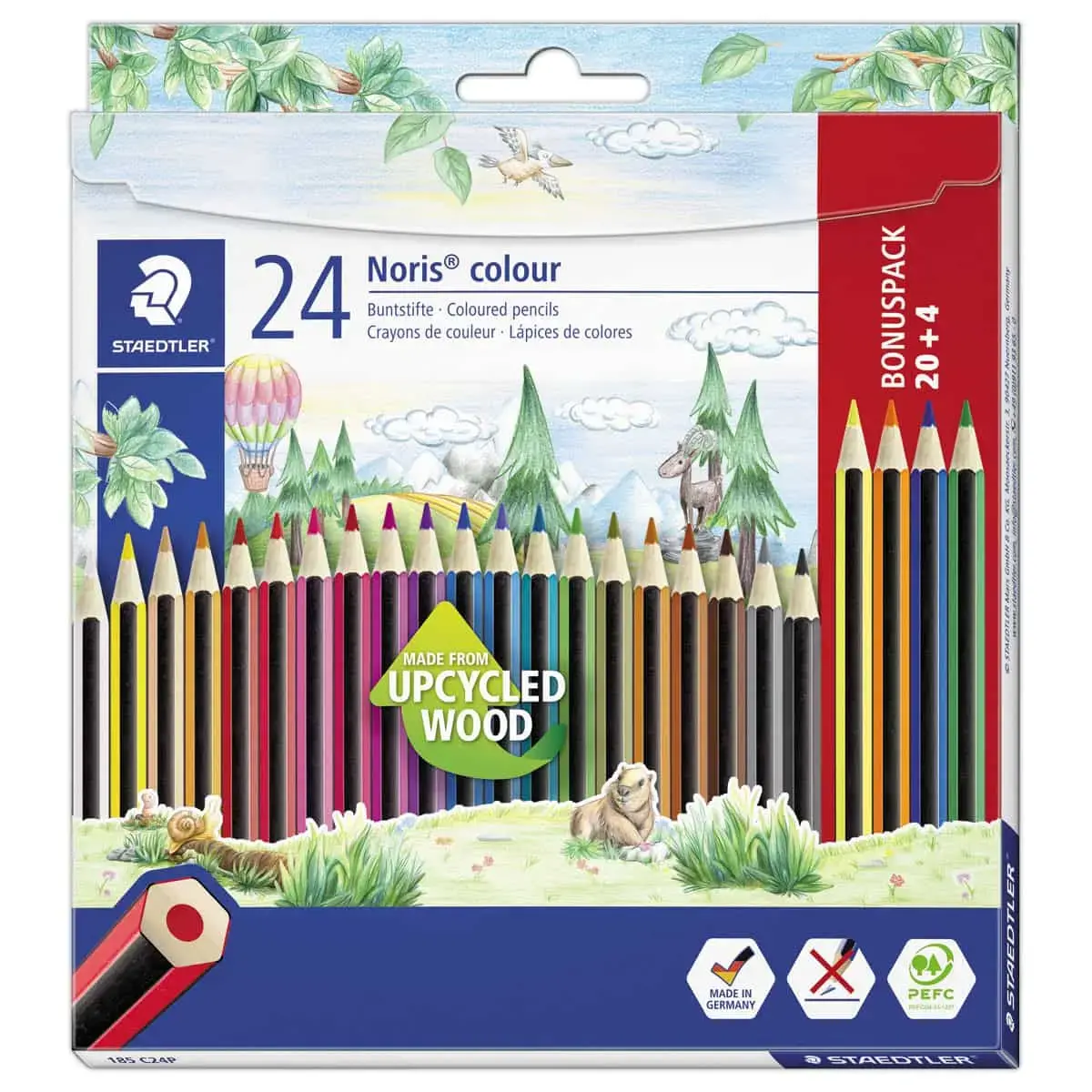 24 Crayons de couleur - Bois recycl&eacute; - STAEDTLER photo du produit