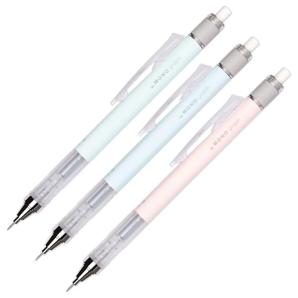 Porte-mines Mono graph – Mines HB 0,5 mm – Bleu pastel – TOMBOW photo du produit