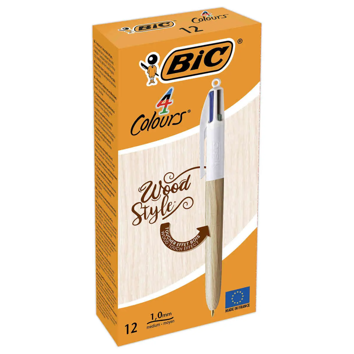 Stylo bille 4 couleurs - Effet bois - BIC photo du produit