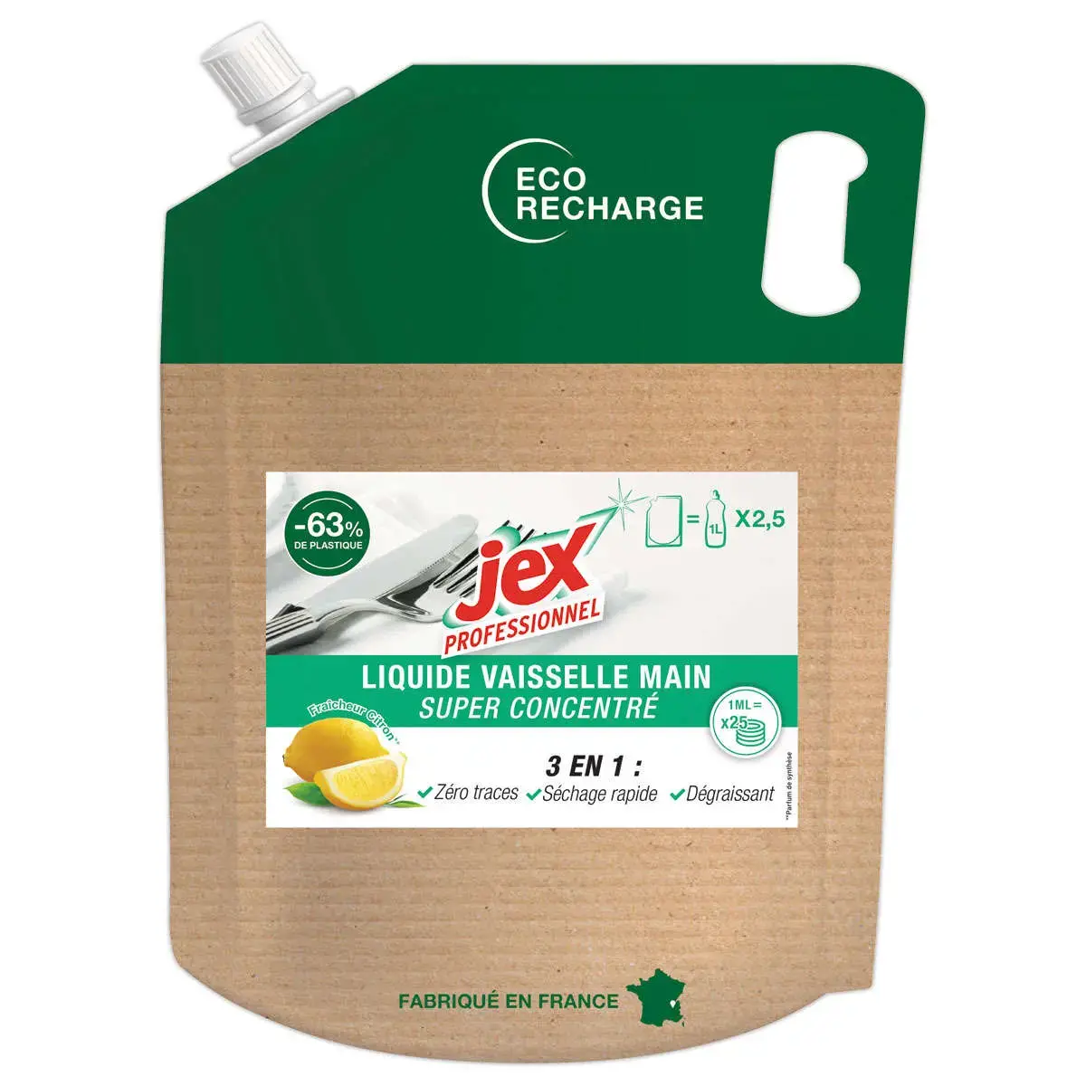 Recharge liquide vaisselle JEX 2.5L photo du produit