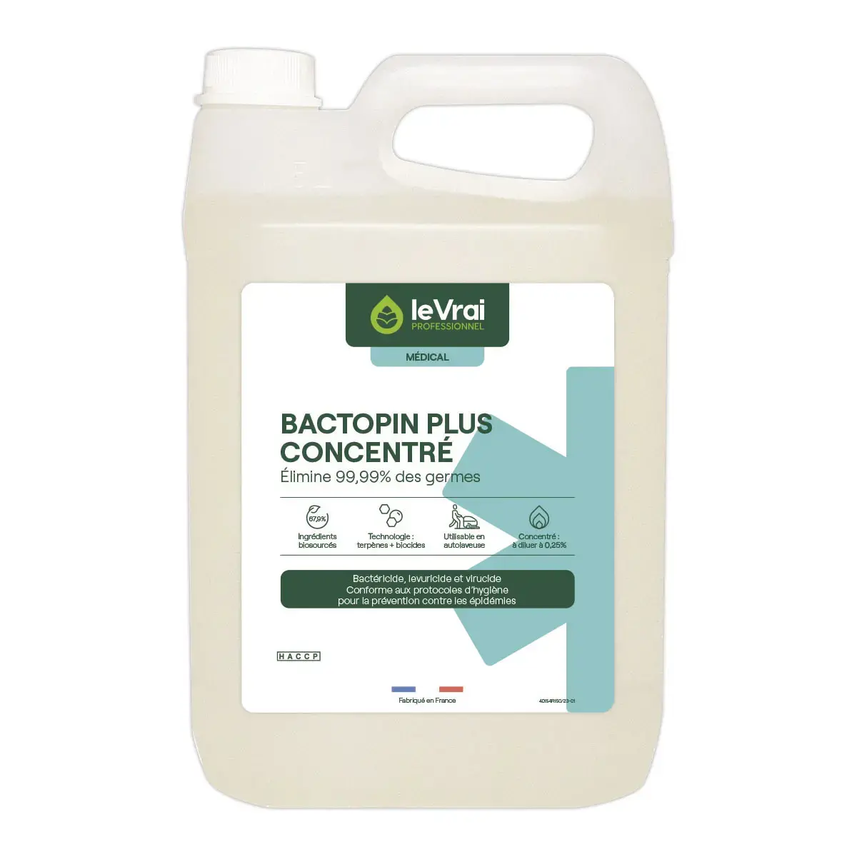 Détergent désinfectant BACTOPIN PLUS Concentré 5 L photo du produit