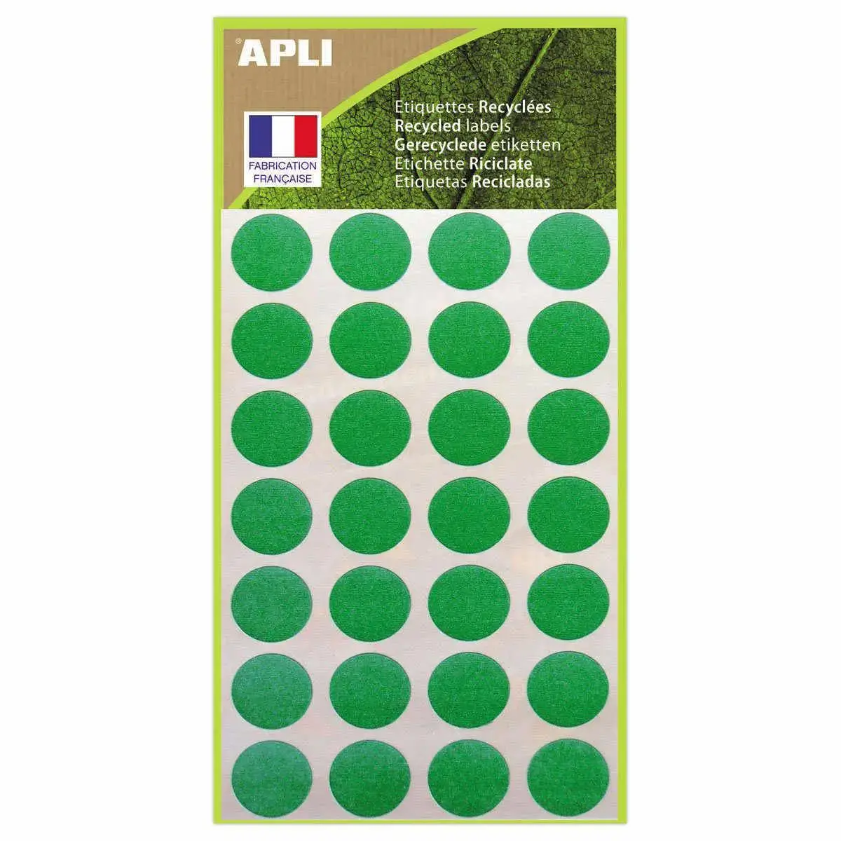 168 Pastilles de signalisation rondes,&Oslash; 15 mm, vert, 100% recycl&eacute; photo du produit