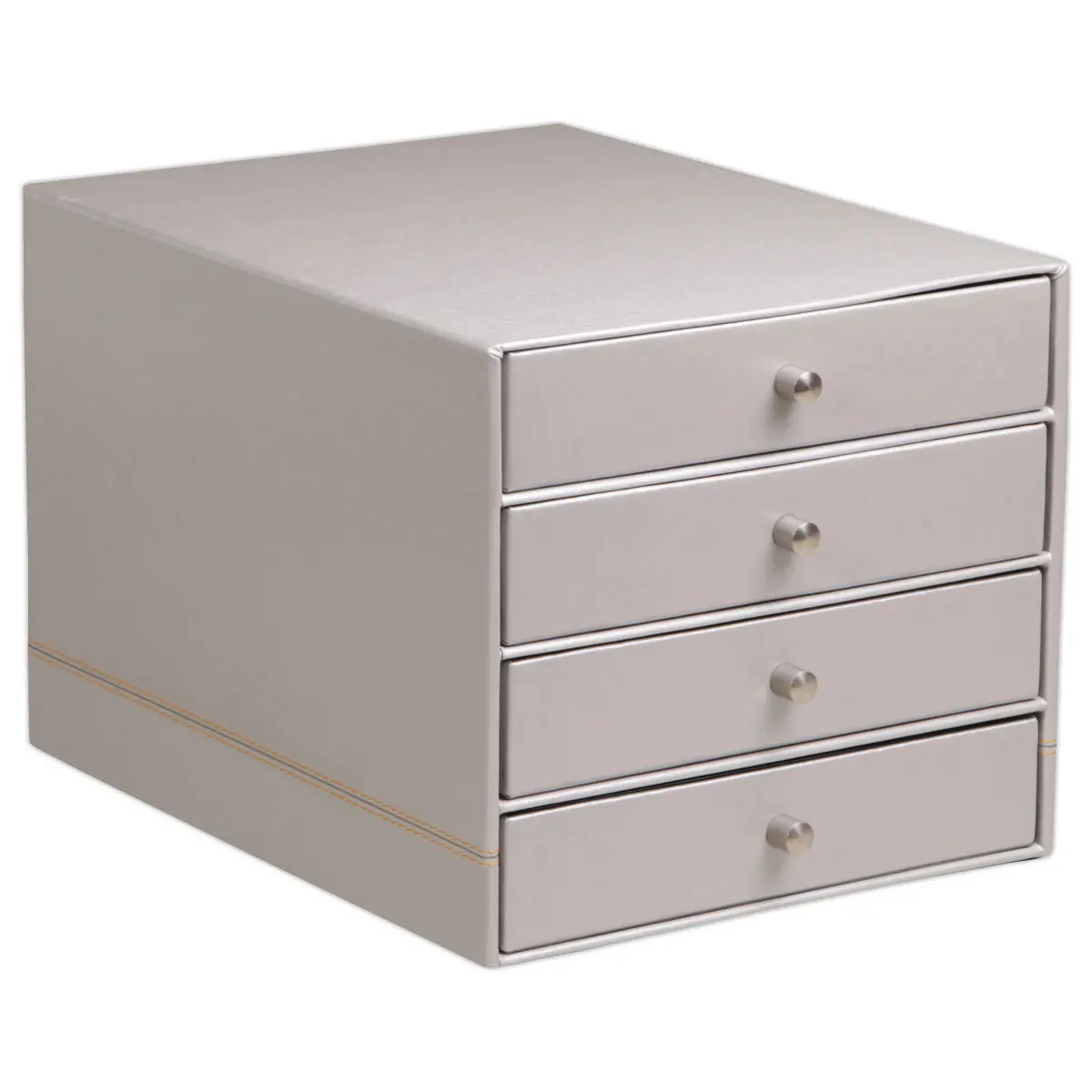Module de classement Rhodiarama 4 tiroirs simili cuir italien - Argent photo du produit