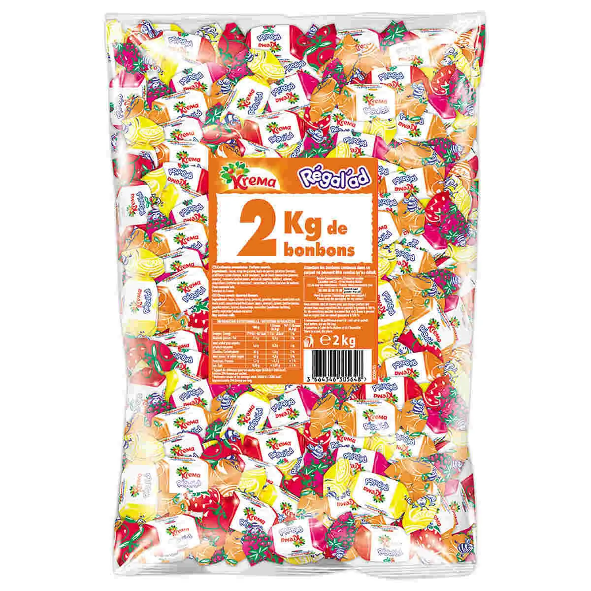 Boîte de bonbons Krema Regalad 2kg assortis - Confiserie