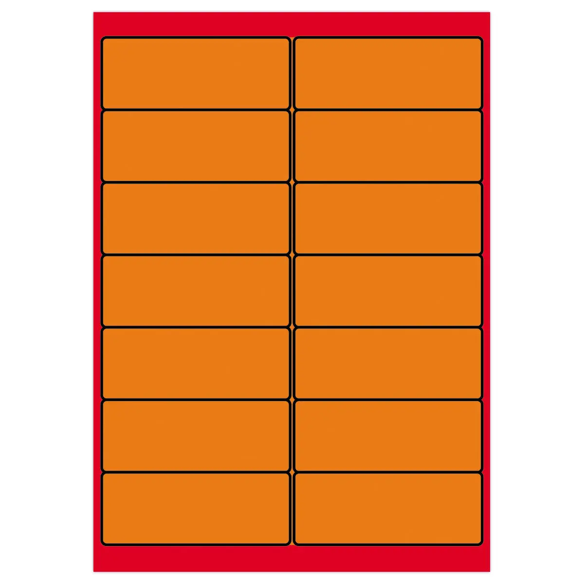 Boite de 100 Planches d'étiquettes L99xH38,1 mm 1400 étiq/ boîte, orange vif photo du produit