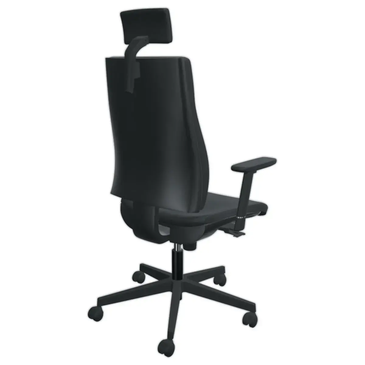 Siège Infinita synchrone noir avec têtière et accotoirs 3D monté photo du produit