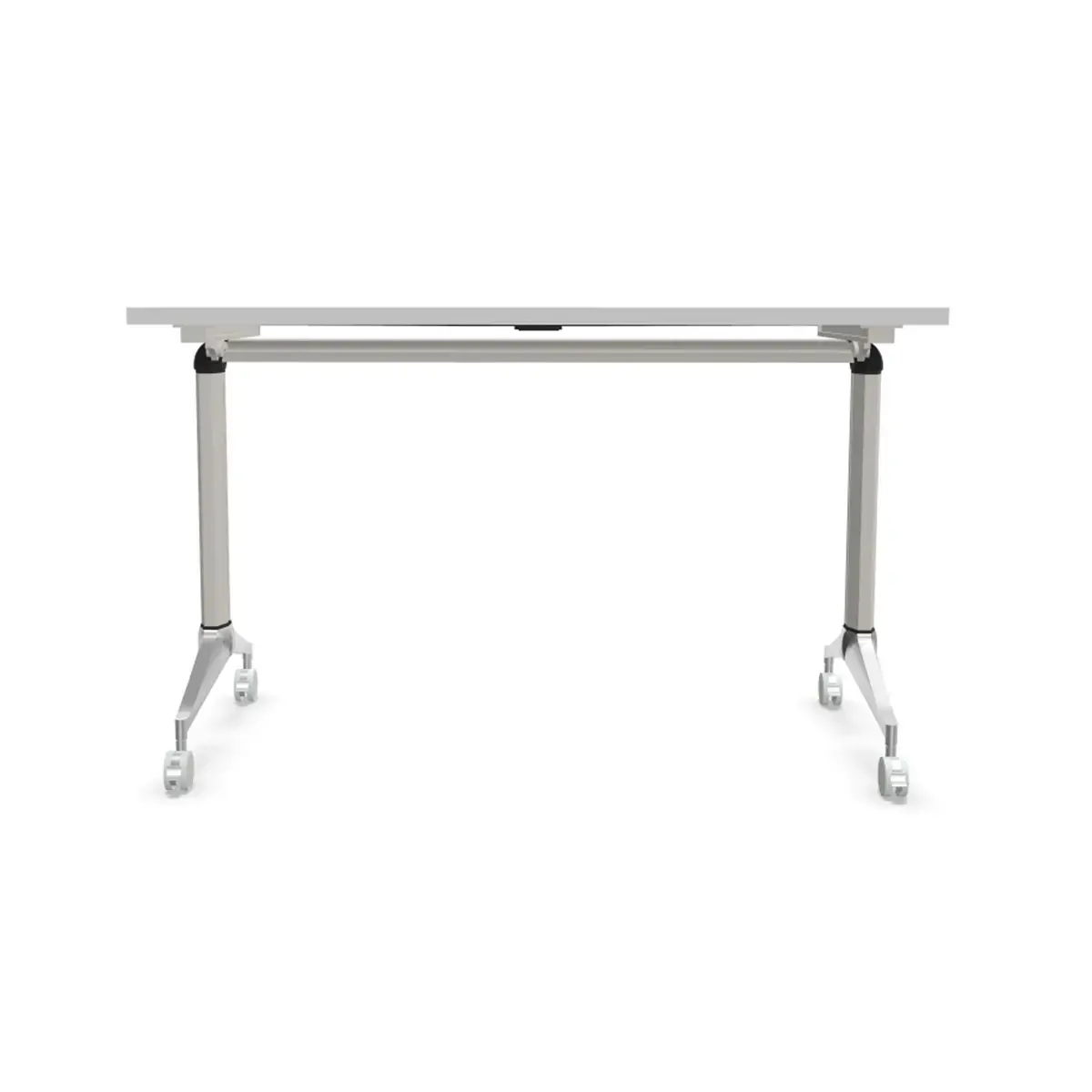 Table rabattable 120x70 blanc/alu montée photo du produit