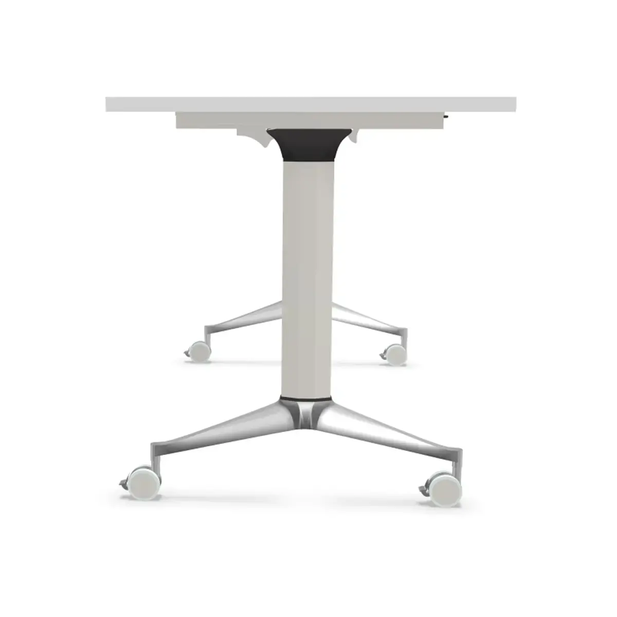 Table rabattable 120x70 blanc/alu montée photo du produit