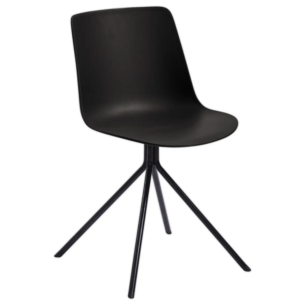 2 Chaises DN2, 4 pieds noirs assise noire photo du produit