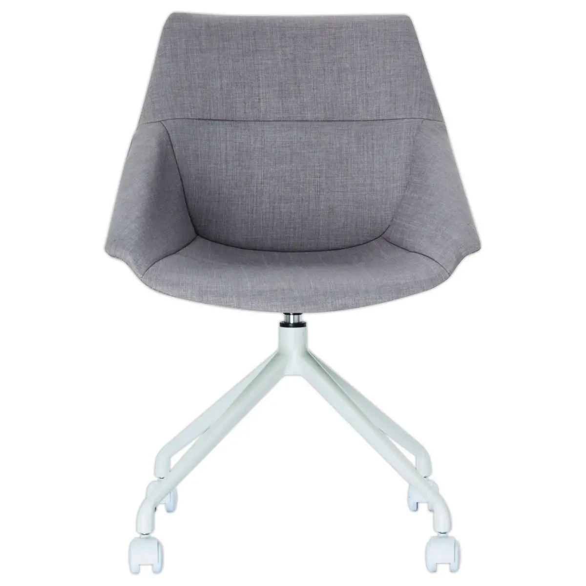 2 Chaises LUGE pivotantes &agrave; roulettes, 4pieds gris  assise gris mont&eacute;es photo du produit