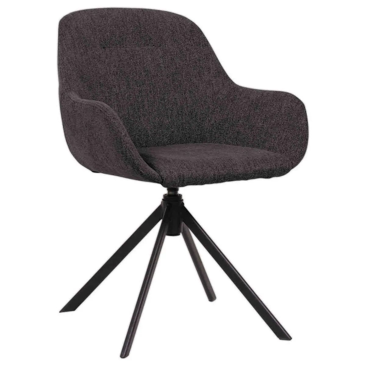 Fauteuil IRA pivotant 4 pieds noir tissu anthracite photo du produit