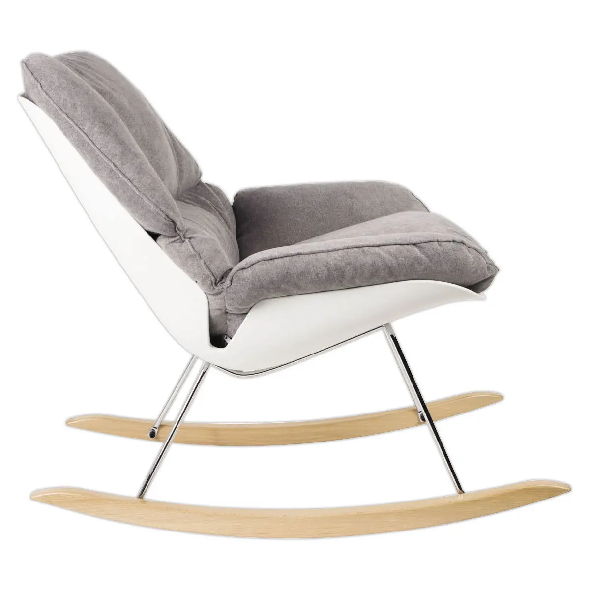 Fauteuil à bascule LAZY tissu gris photo du produit