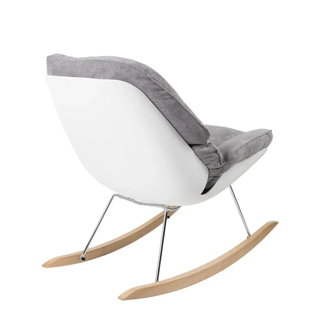 Fauteuil à bascule LAZY tissu gris monté photo du produit