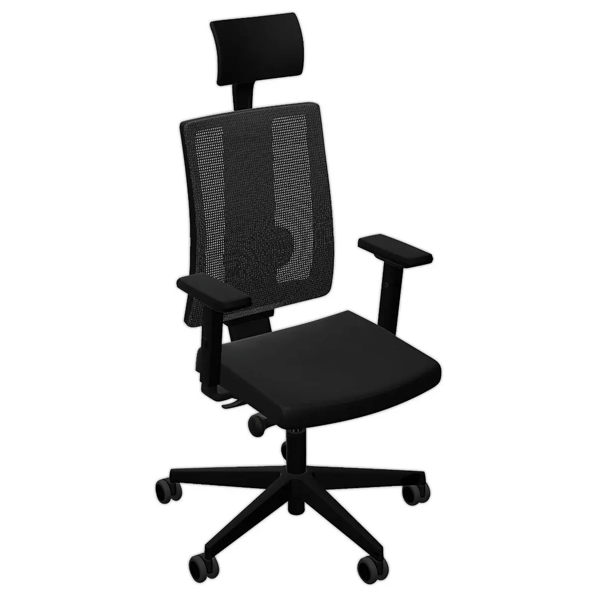 Siège NAVIGO synchrone ergo - Tissu noir - Têtière - Accotoirs 4D - Livré monté photo du produit