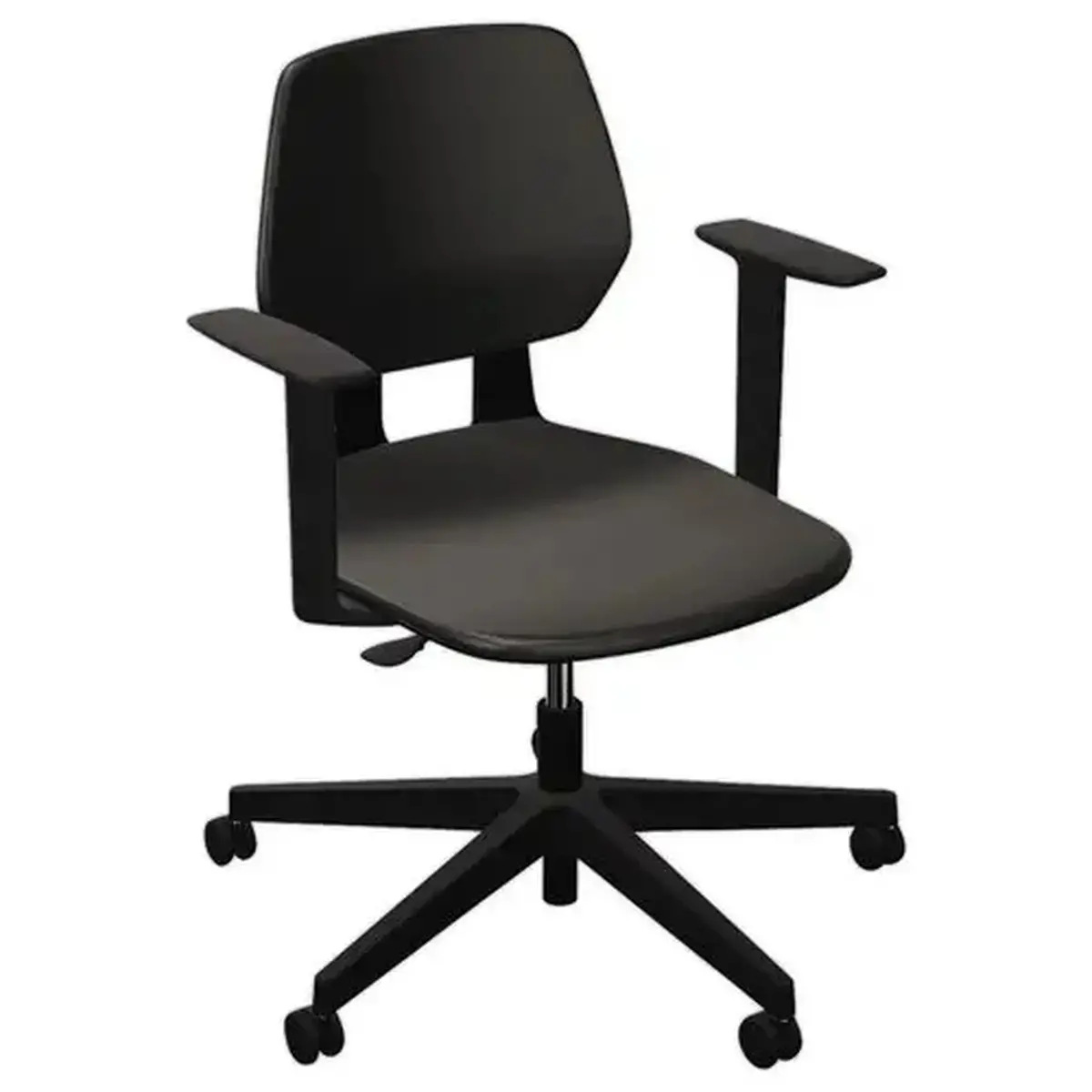 Si&egrave;ge CASHY pivotant dos bas accotoirs fixes noir mont&eacute; photo du produit