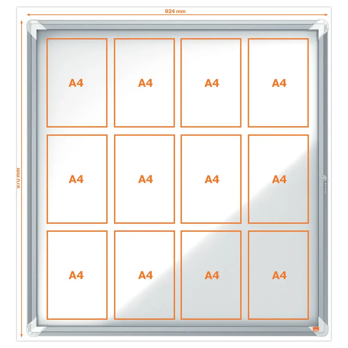 Vitrine d'extérieur magnétique Premium Plus  -12 x A4 - NOBO photo du produit