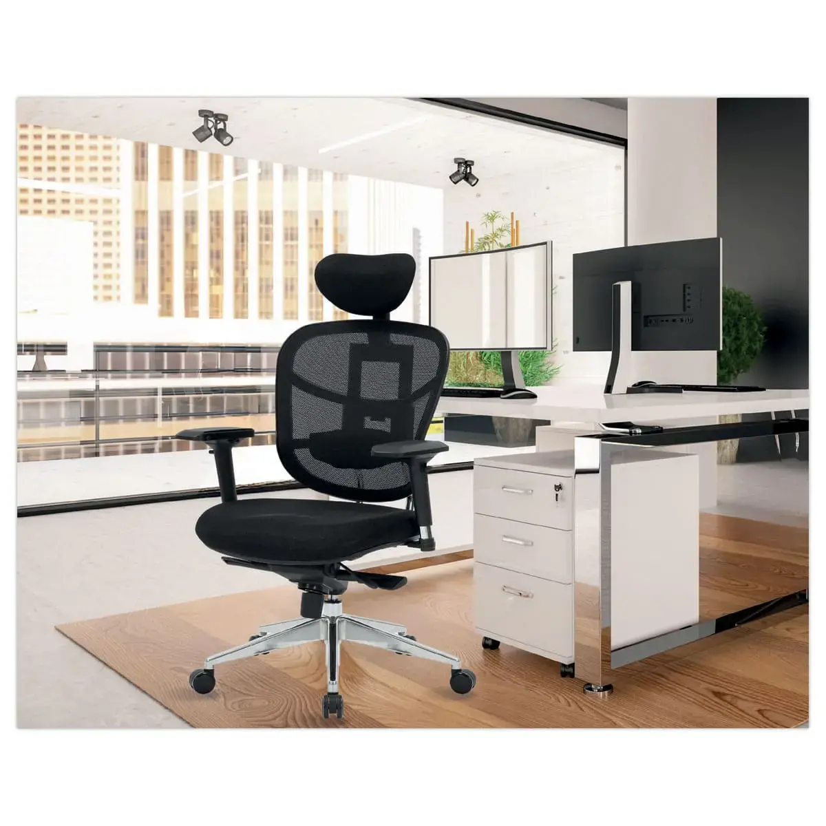 Siège STAR SEAT synchrone - Avec têtière - Noir - Monté photo du produit