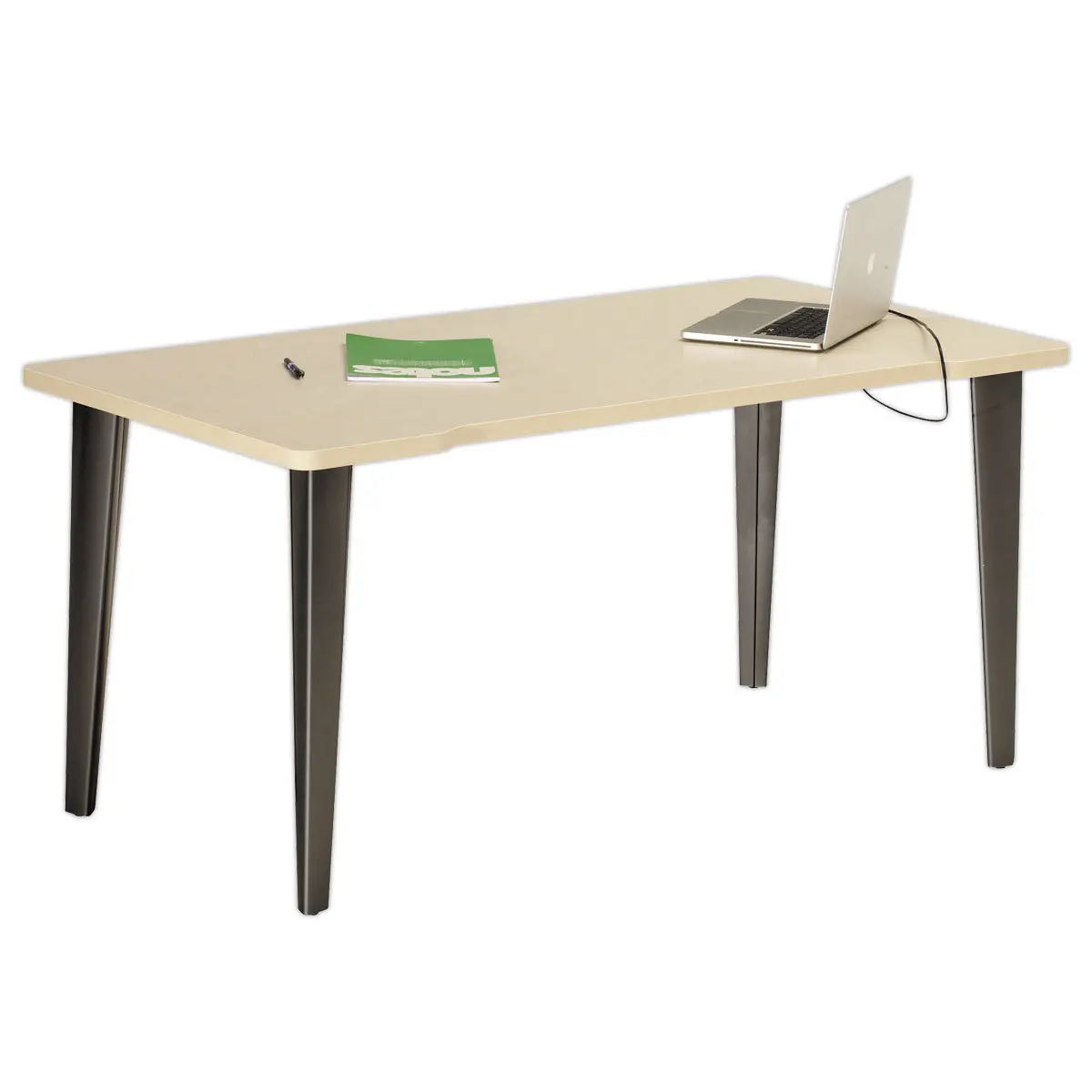 Bureau BORDEAUX 160 x 80 érable - pieds anthracite monté photo du produit