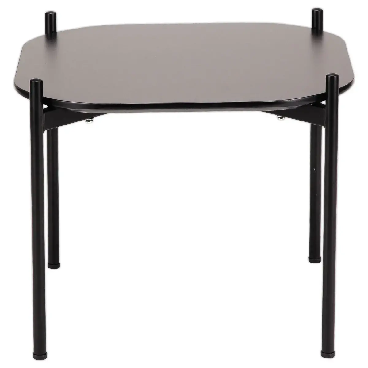 Table basse MEET 50 x 50 Noir pieds noirs montée photo du produit