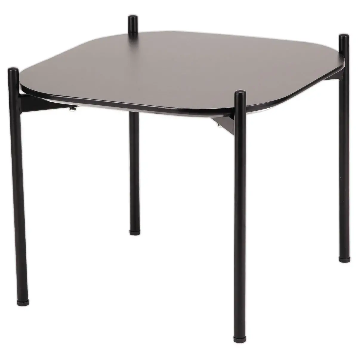 Table basse MEET 50 x 50 Noir pieds noirs montée photo du produit