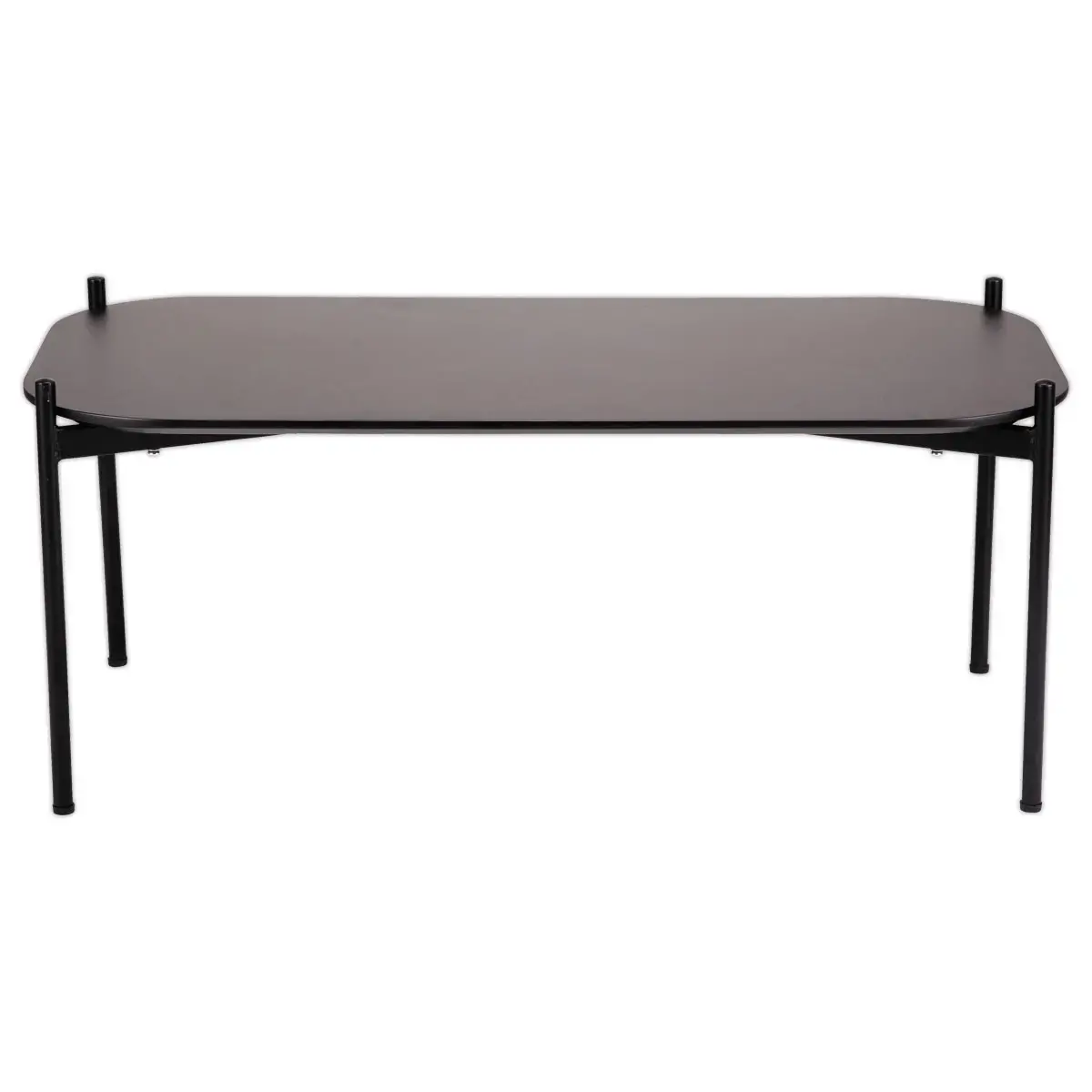 Table basse MEET 100 x 50 Noir pieds noirs mont&eacute;e photo du produit