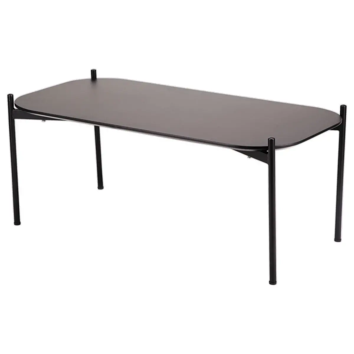 Table basse MEET 100 x 50 Noir pieds noirs mont&eacute;e photo du produit