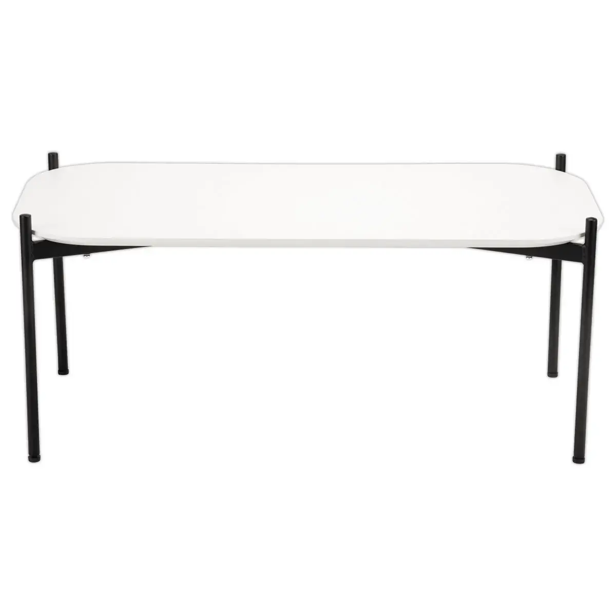 Table basse MEET 100 x 50 Blanc pieds noirs photo du produit