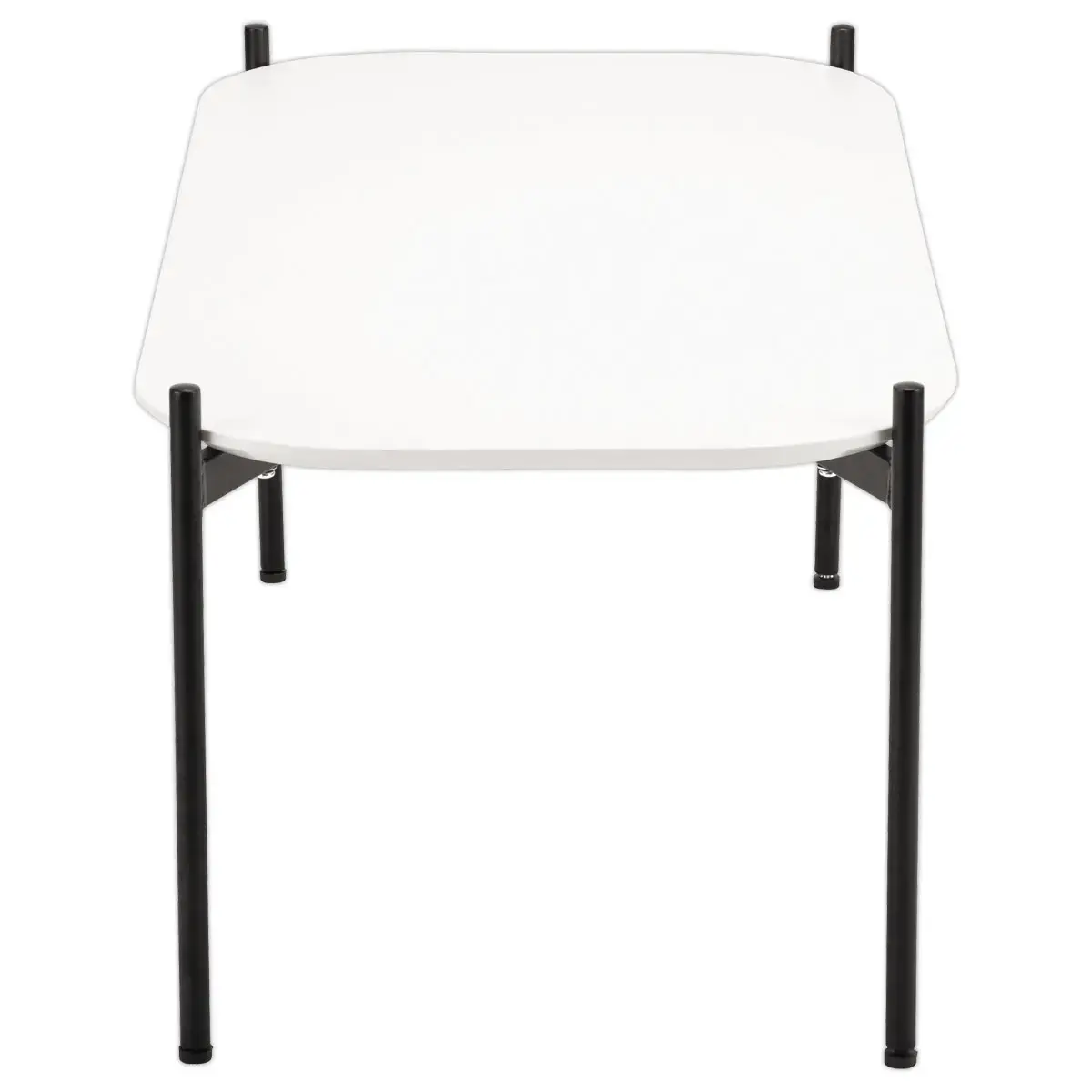 Table basse MEET 100 x 50 Blanc pieds noirs photo du produit