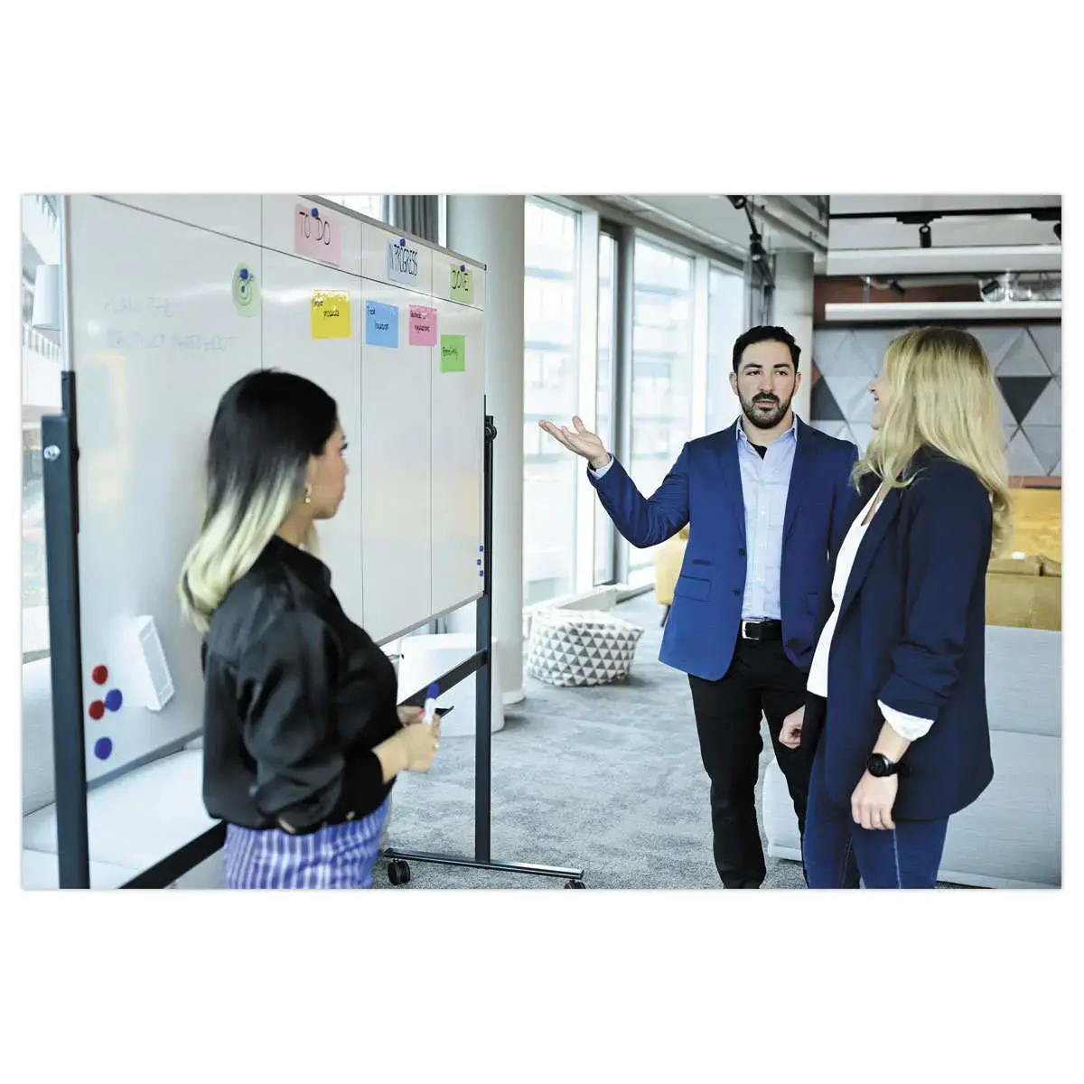 Tableau blanc rotatif Unite Plus - Surface &eacute;maill&eacute;e - 100 x 150 cm - LEGAMASTER photo du produit