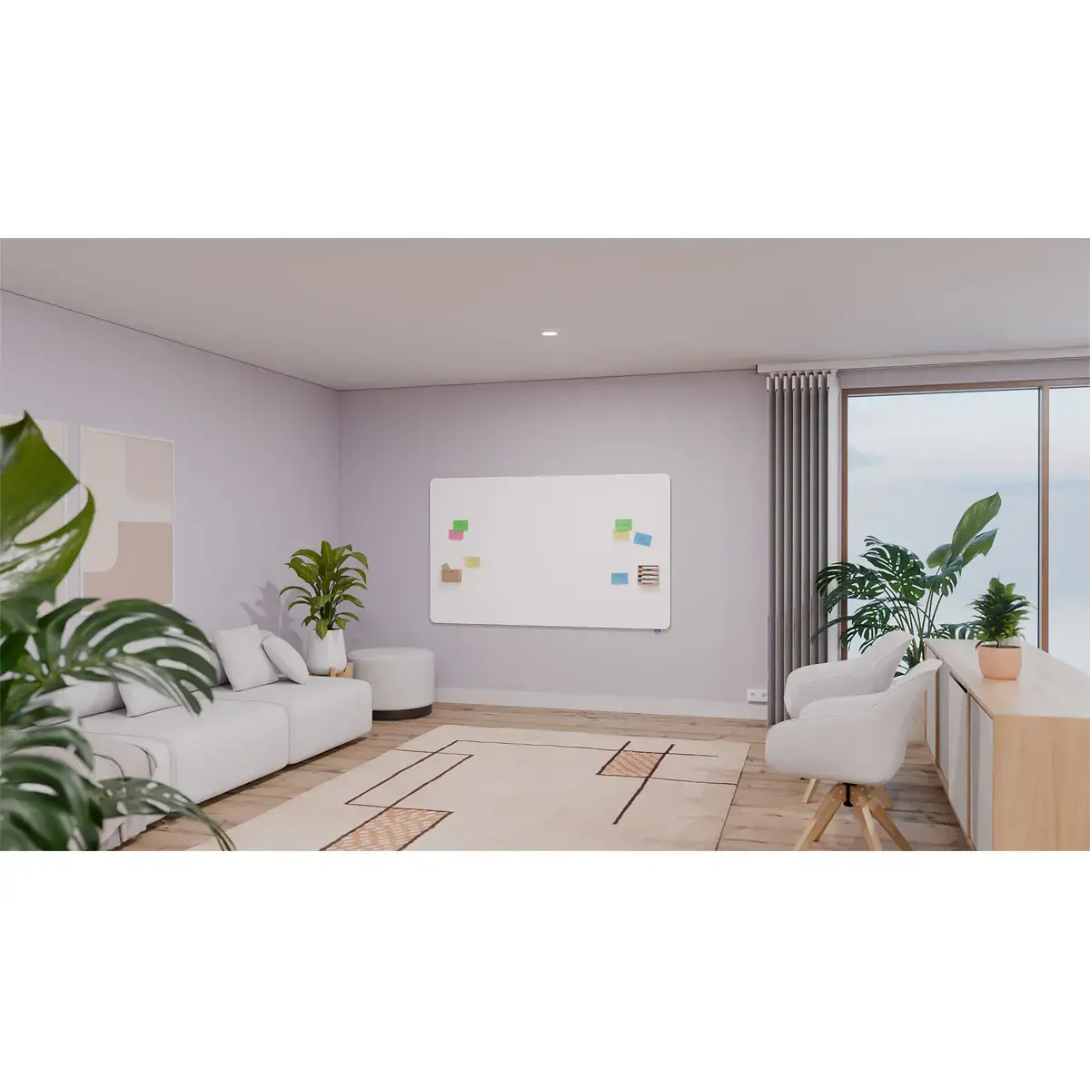 Tableau blanc sans cadre ESSENCE - Surface émaillée - 119,5 x 200 cm - Legamaster photo du produit