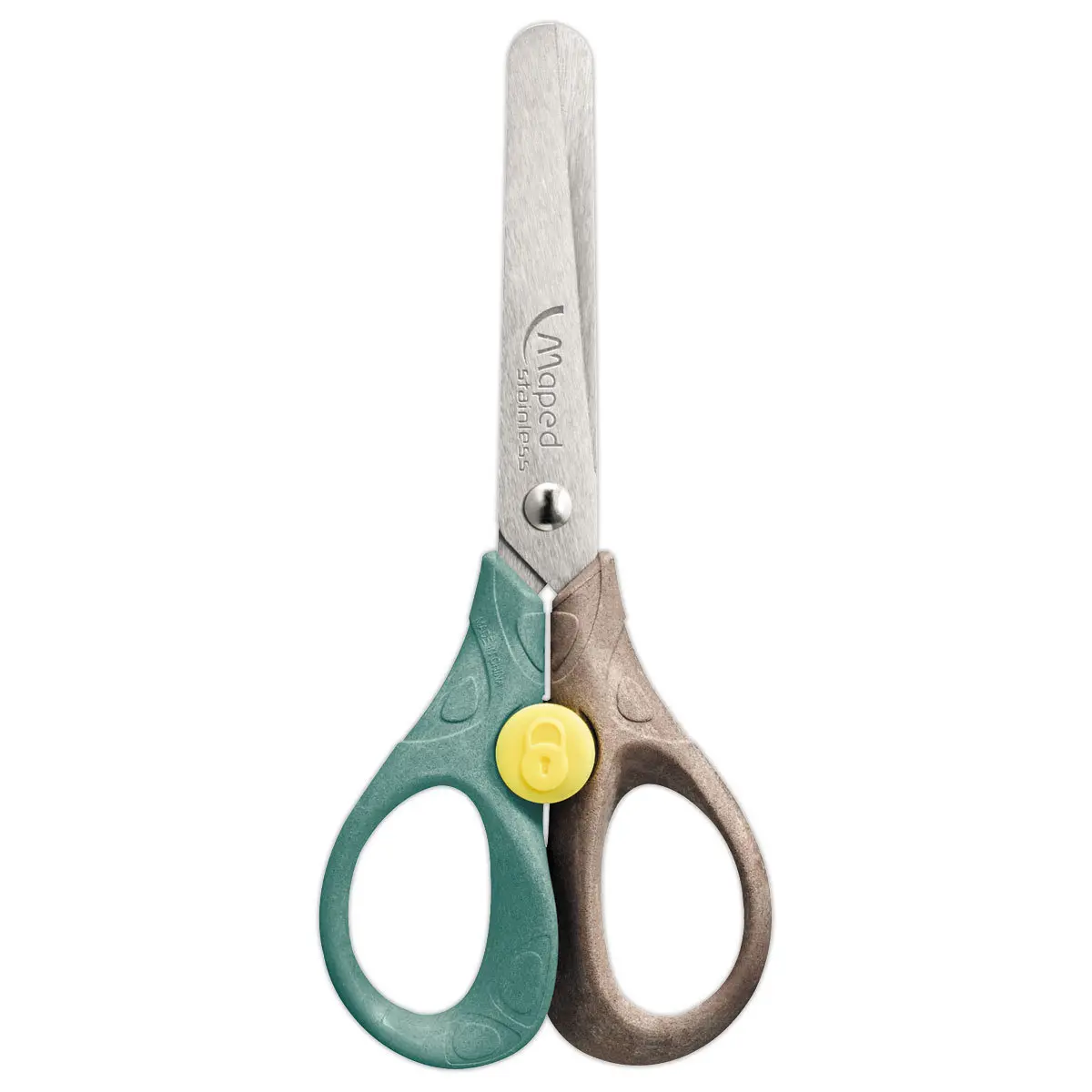 Ciseaux SECURITY 13 cm SMILING PLANET,bouton de sécurité, en bois FSC® photo du produit