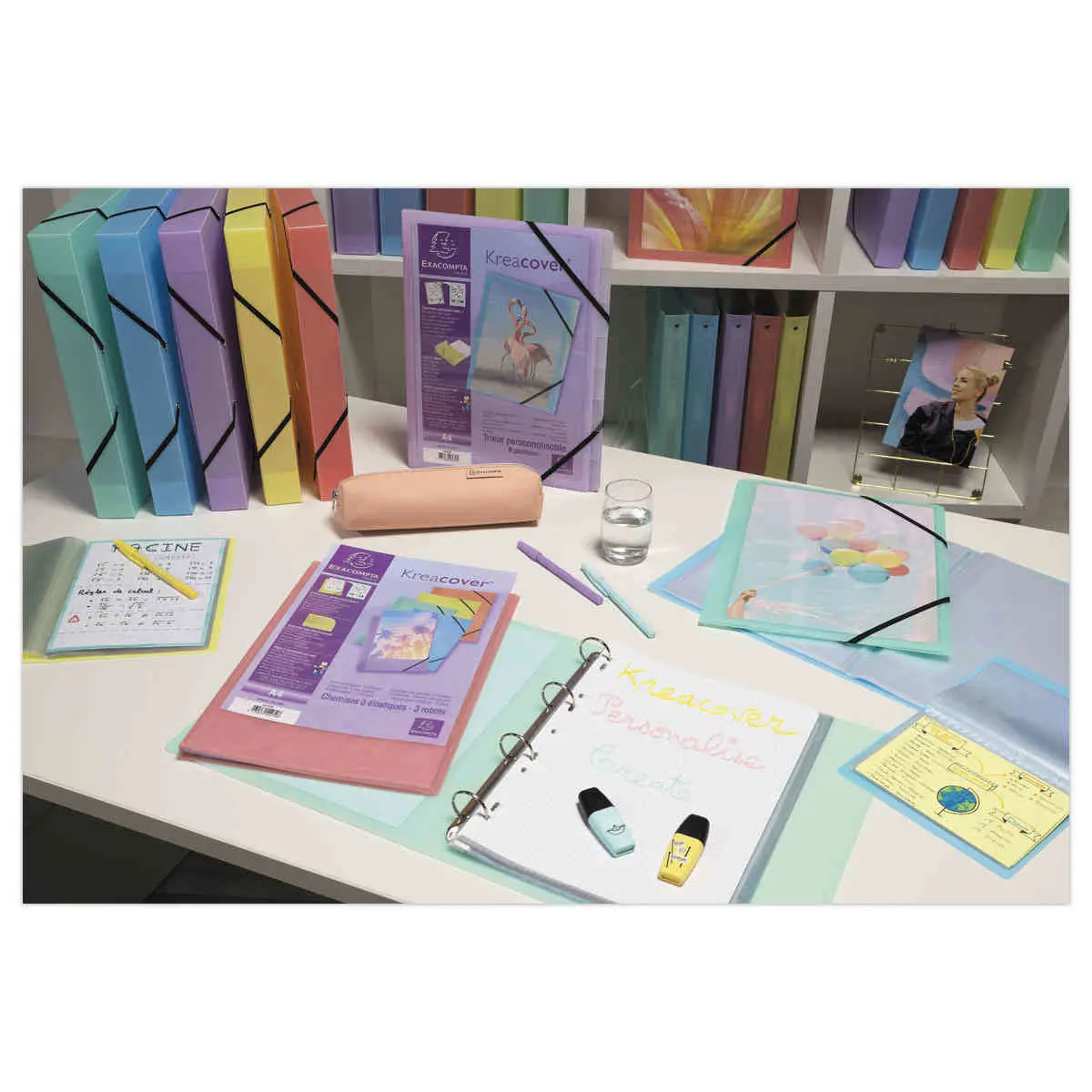 Prot&egrave;ge-documents personnalisables Kreacover Pastel - 20 poches - EXACOMPTA photo du produit