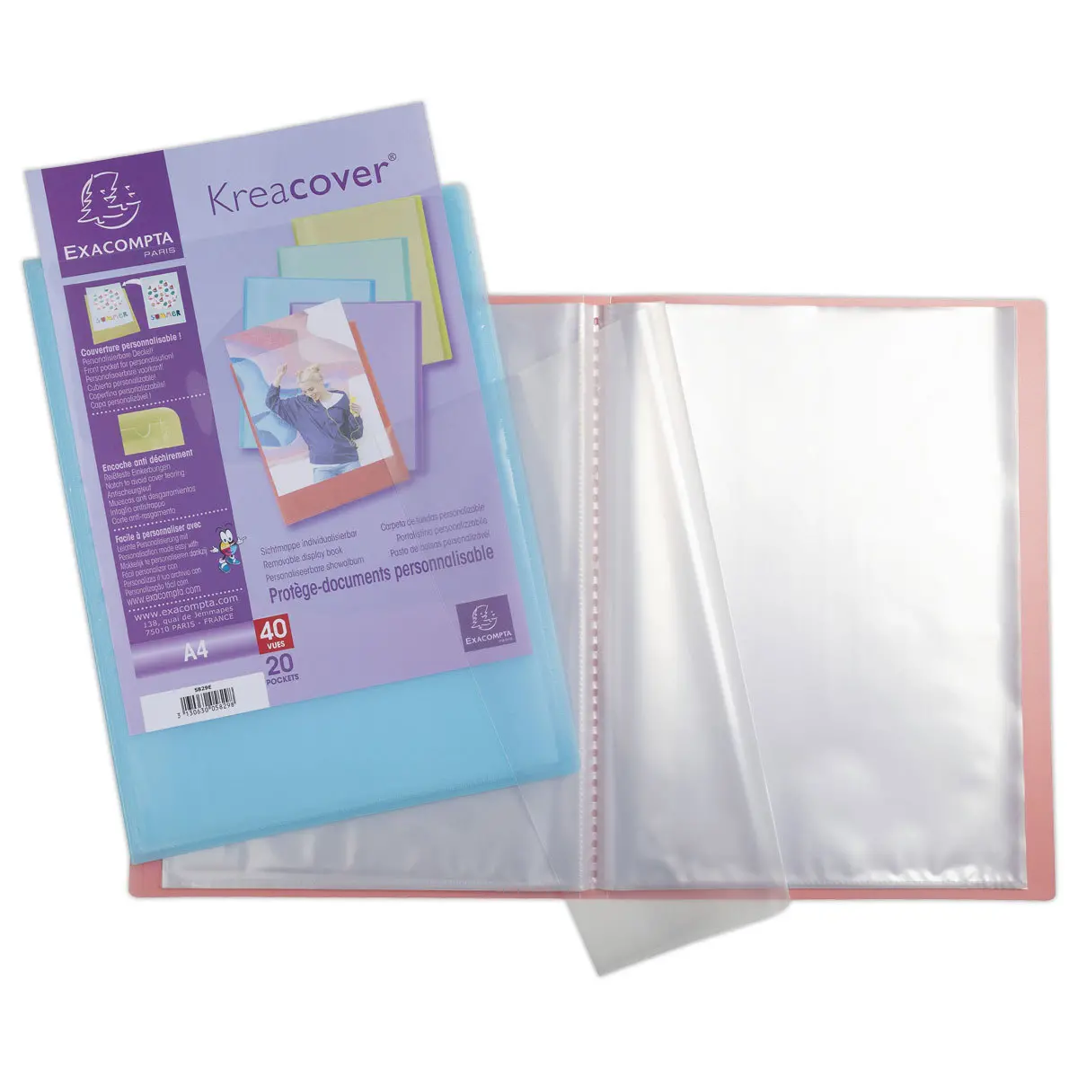 Protège-documents personnalisables Kreacover Pastel-40 poches - Assort photo du produit