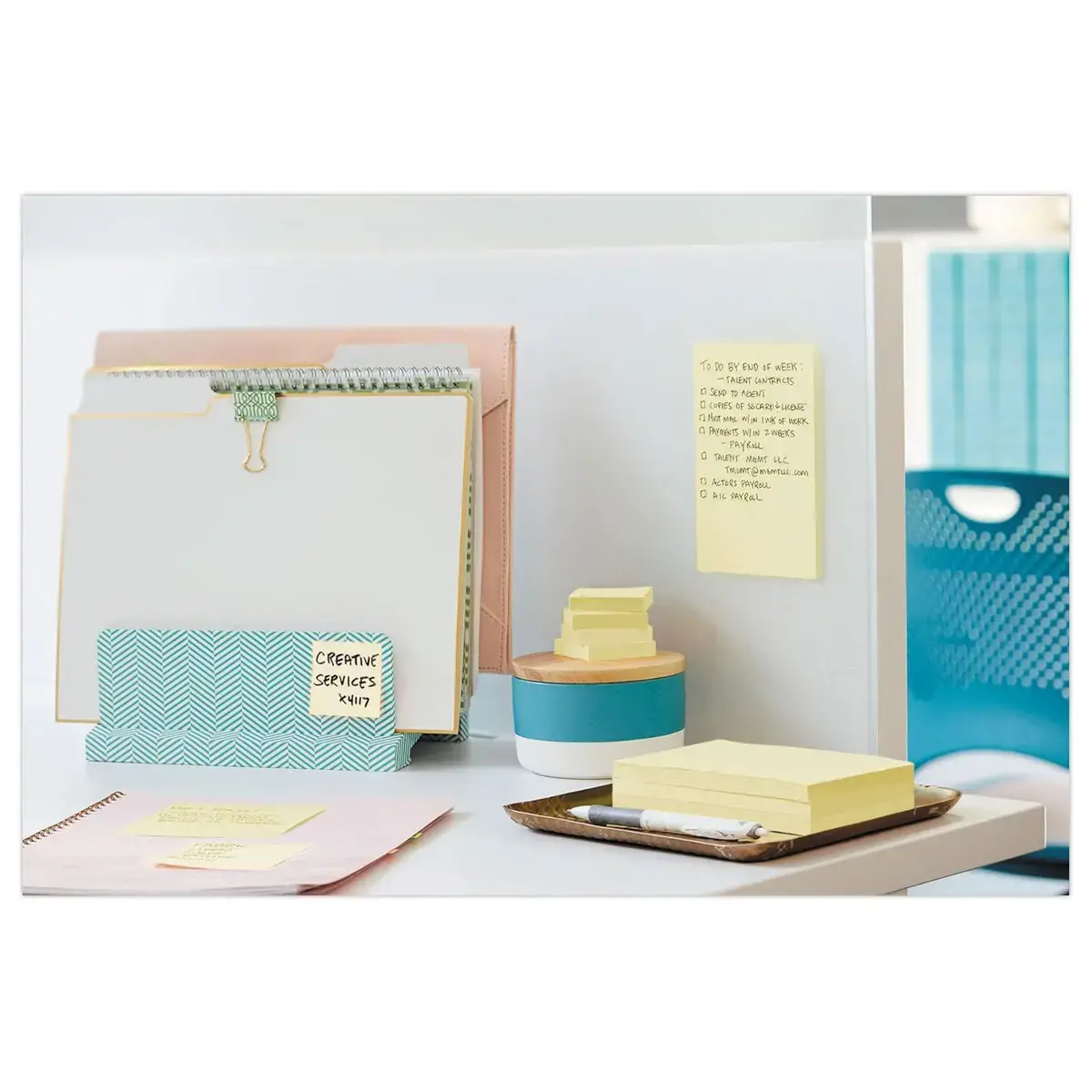 12 Notes Super Sticky 5,1 x 7,6 cm 90F Jaune Pastel photo du produit