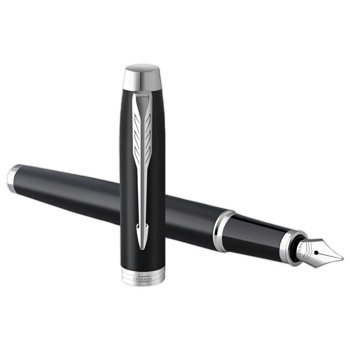 Stylo plume IM - Plume moyenne - Noir mat et finitions chrome - Parker photo du produit