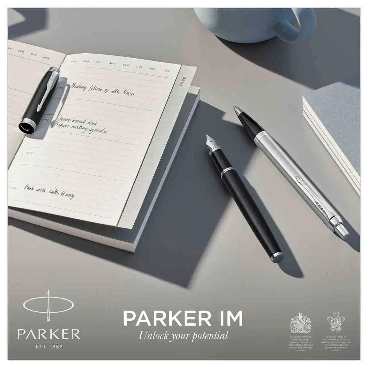 Stylo plume IM - Plume moyenne - Noir mat et finitions chrome - Parker photo du produit