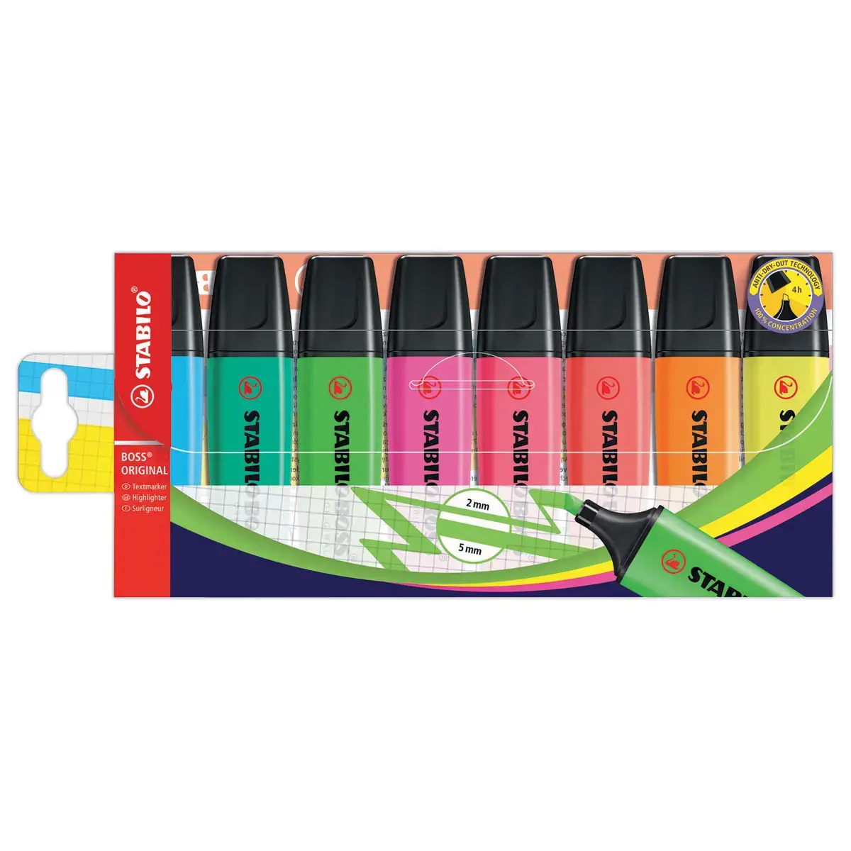 8 Surligneurs Stabilo Boss Original - Coloris assortis - STABILO photo du produit