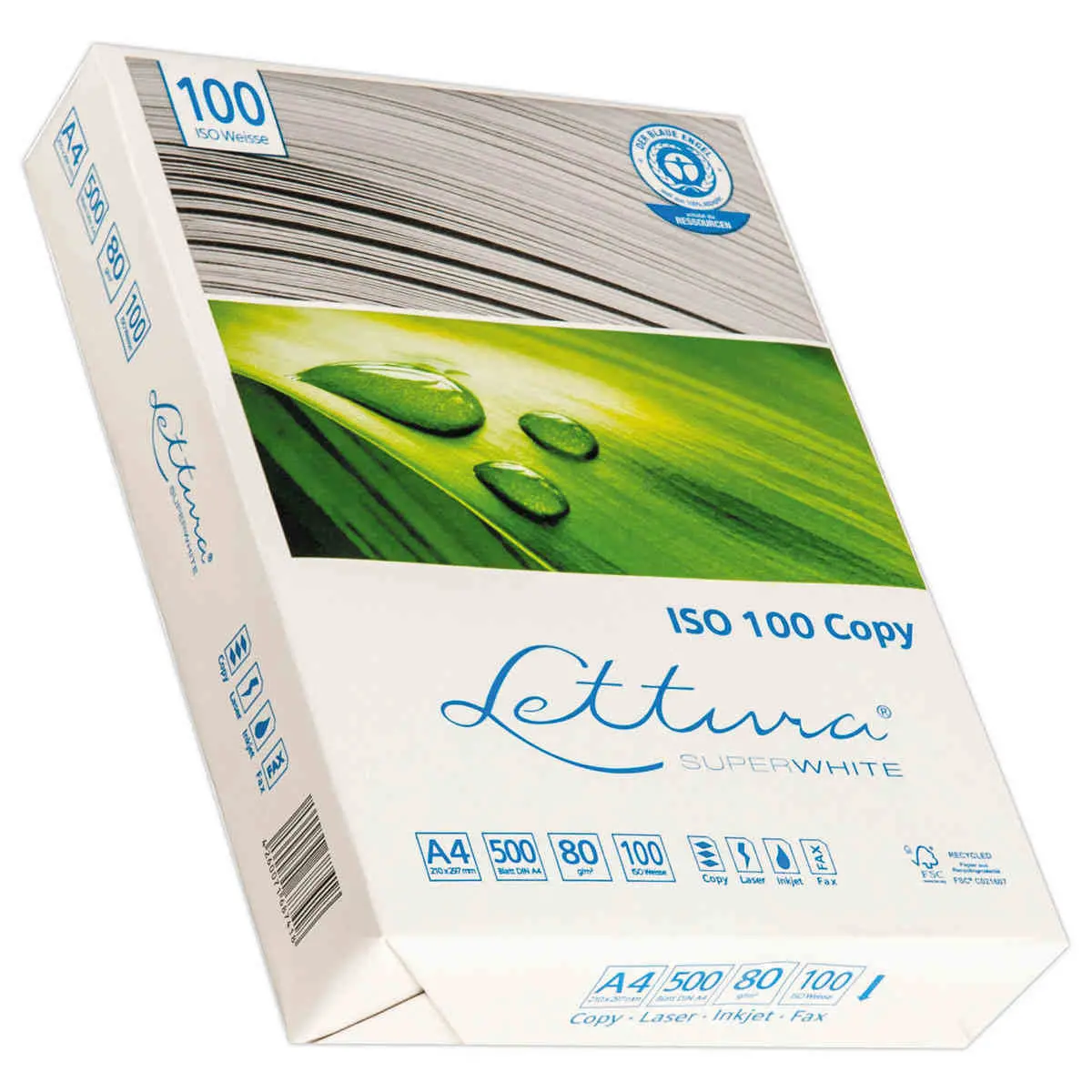 240 Papier Lettura A4 80G 100% recyclé blancheur 135 CIE photo du produit