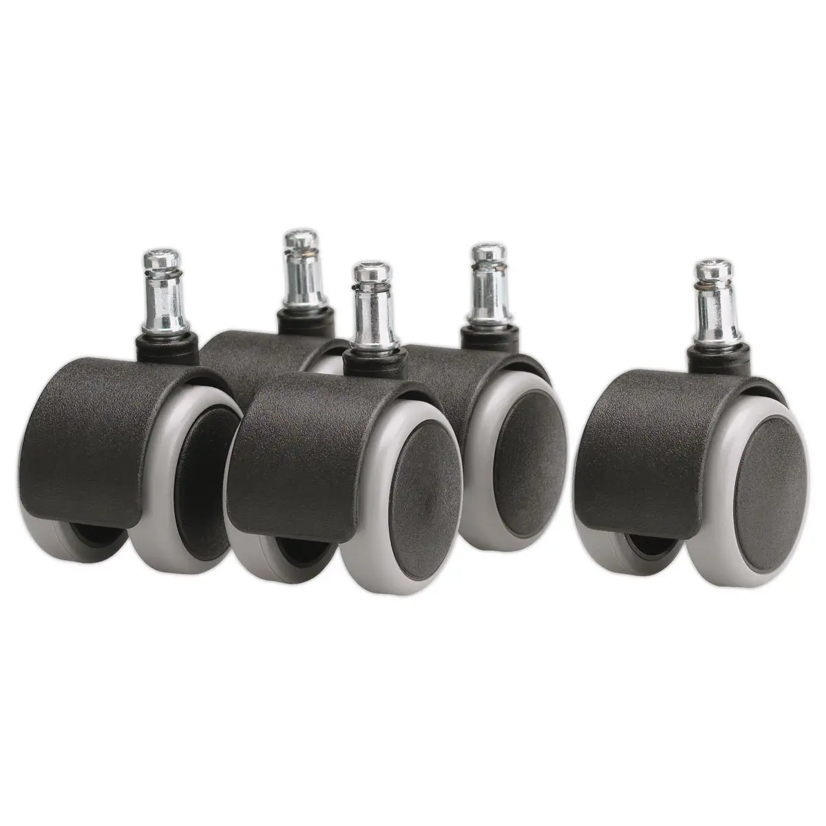 5 Roulettes sol dur auto freinées D65mm montées photo du produit