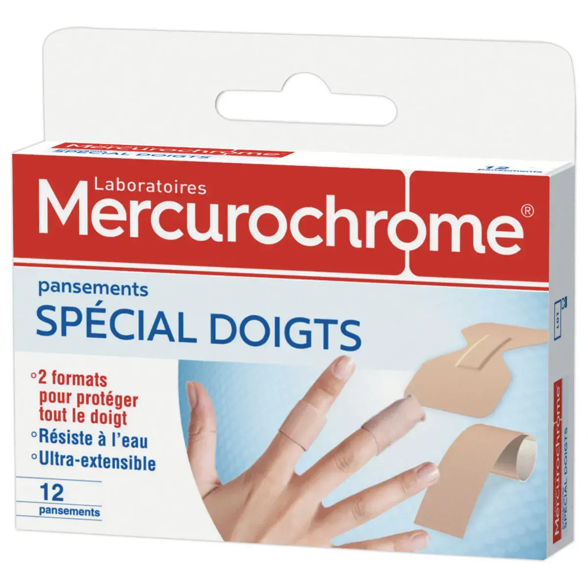 Pansements sp&eacute;cial doigts x12 - Mercurochrome photo du produit