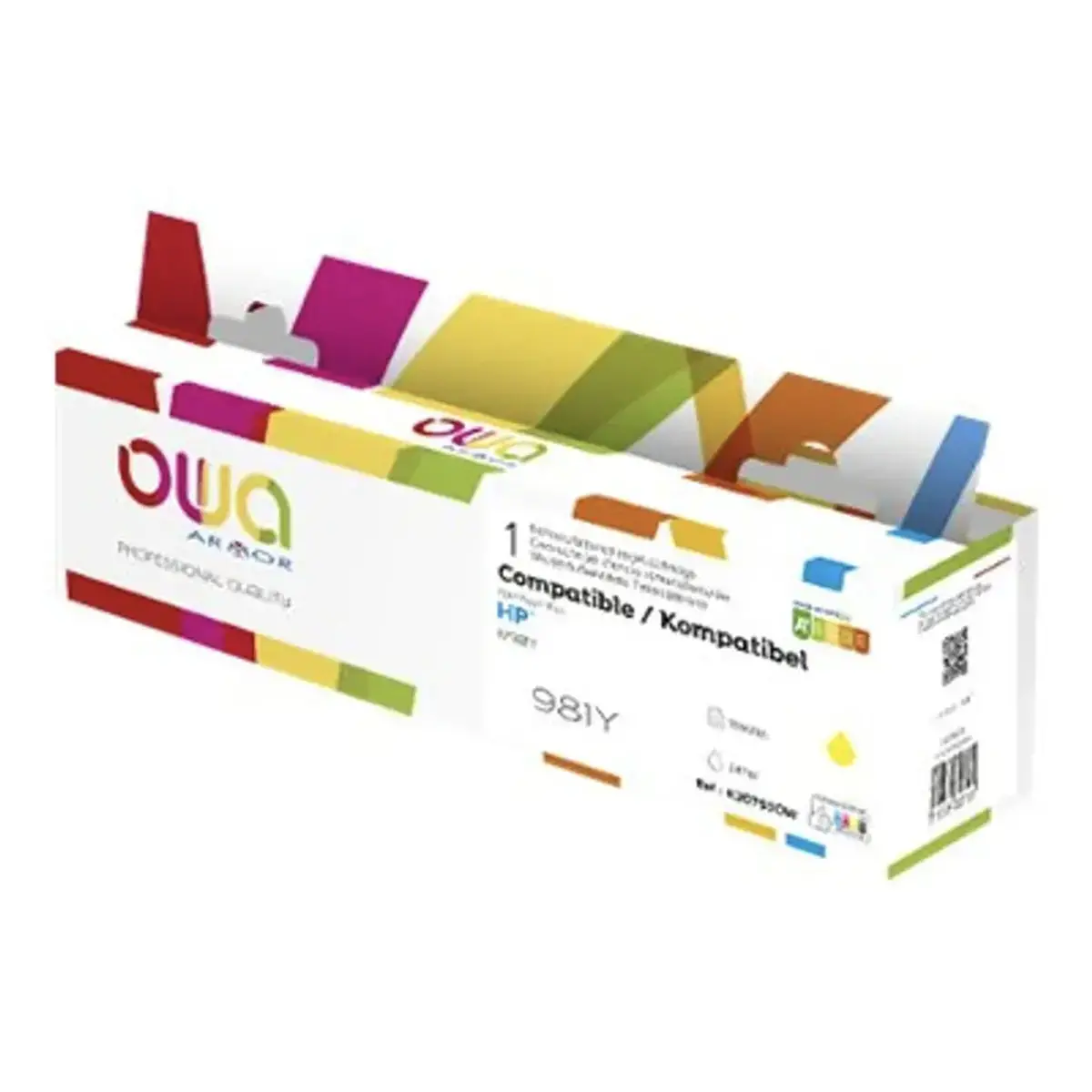 Cartouche d'encre jaune - équiv. HP L0R15A - K20793OW OWA photo du produit