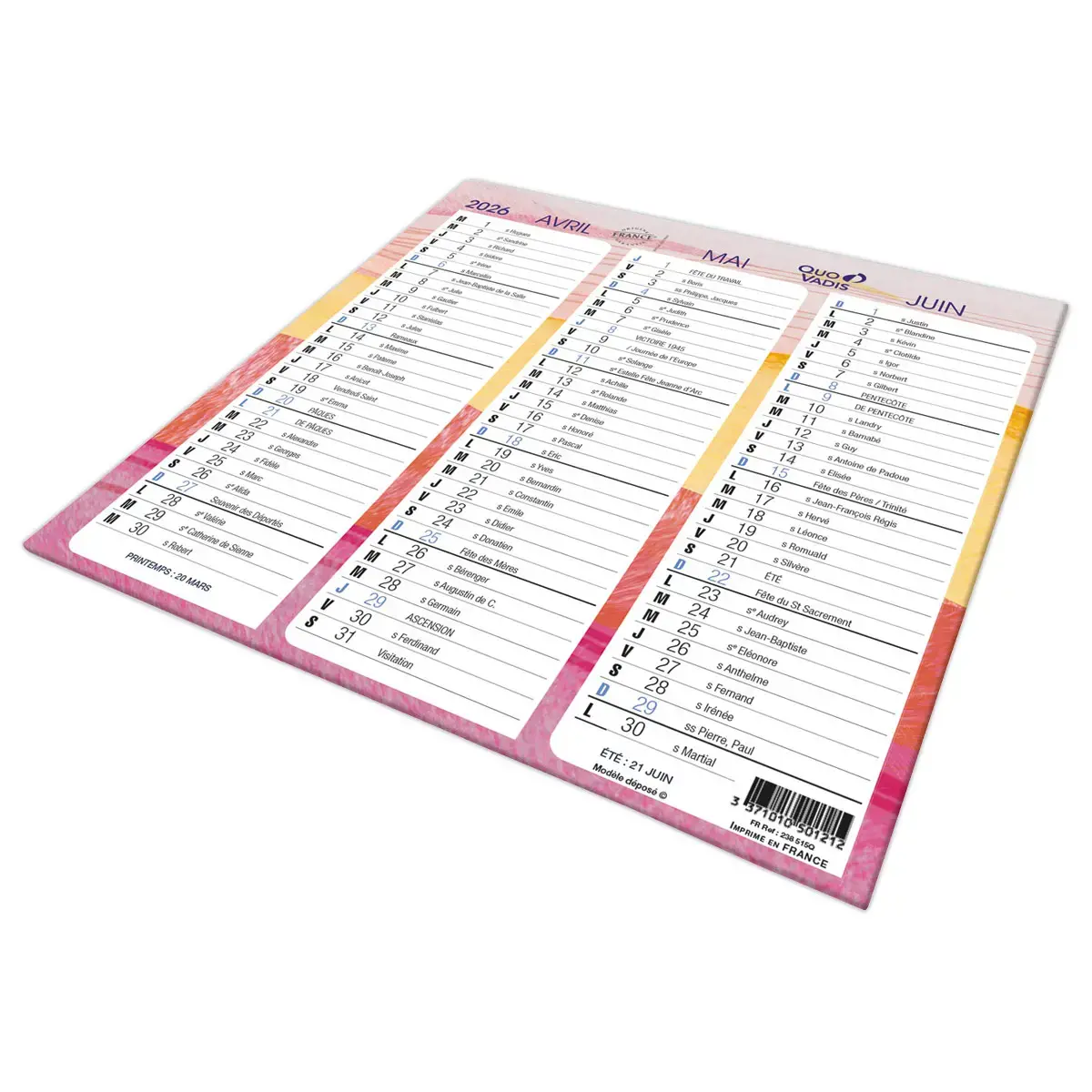 Calendrier QuoVadis Origami exotique -18x18 cm photo du produit